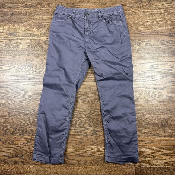 prAna Brion Pants Mens 35x32 Gray Slim Fit Stretch Chino Modern Workwear Style - Picture 1 of 10